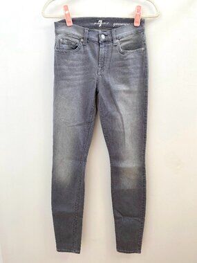7 For All Mankind Gwenevere Gray Skinny Jeans Size 26